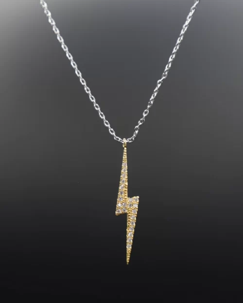 Lightning bolt dorado cadena plateada